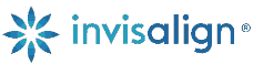 McKnight Signature Dental Invisalign logo featuring a blue stylized starburst design with the text 'Invisalign' in blue.
